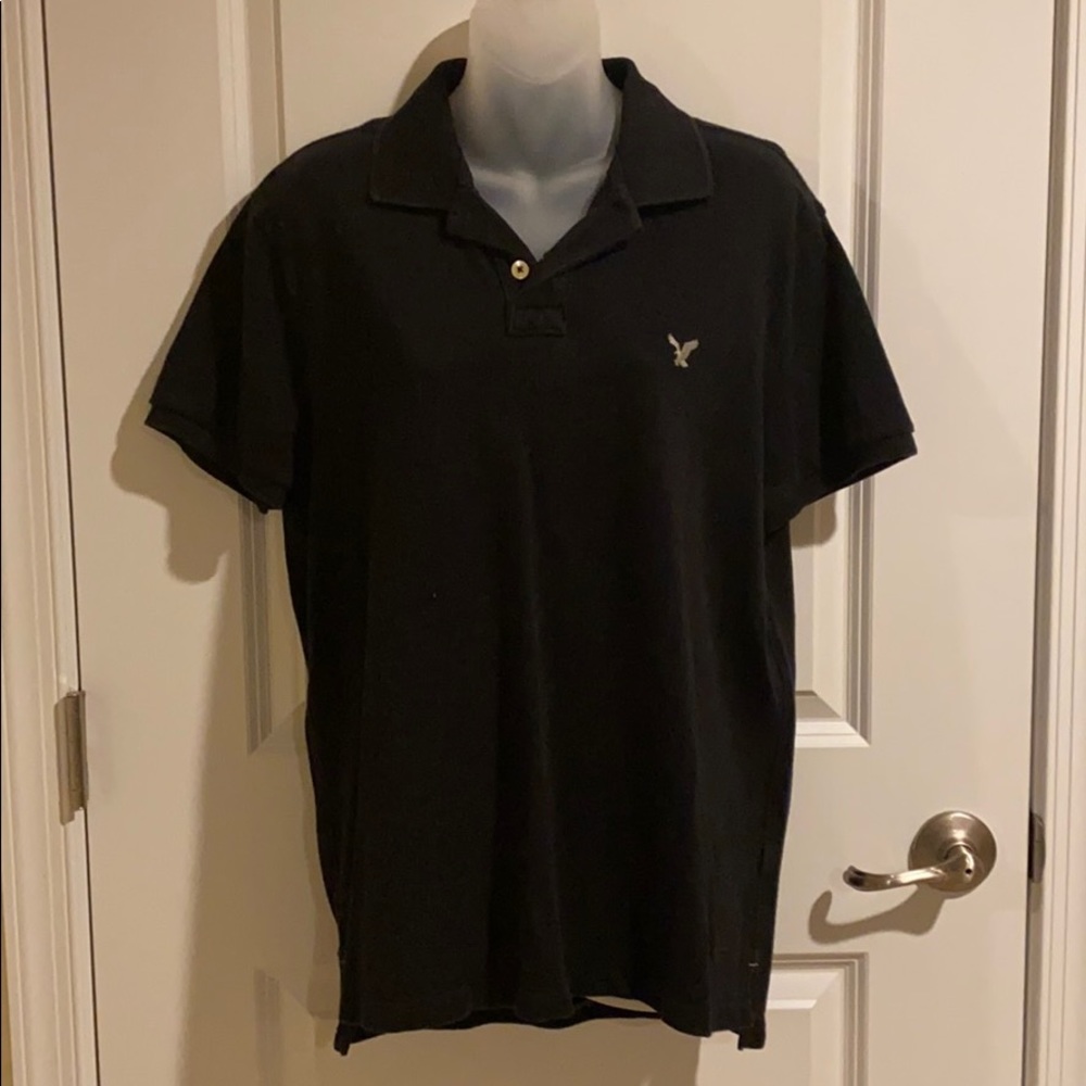 ELUC Men’s American Eagle Black Polo Shirt